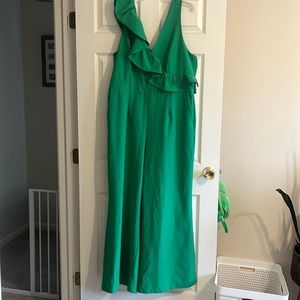Wide Leg Kelly Green Romper